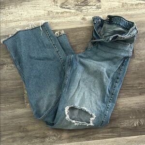 Hollister Blue Boyfriend Jeans with Distressed Details